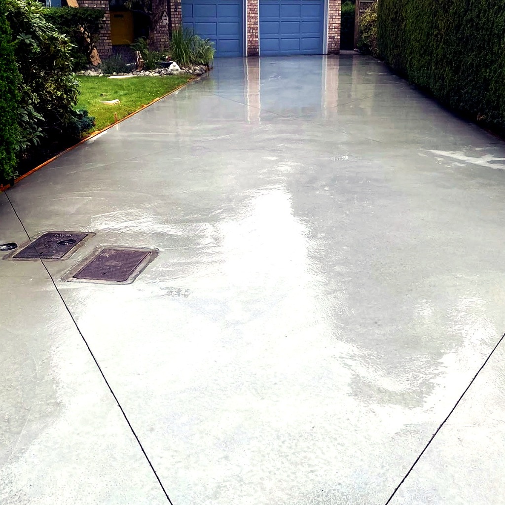 Polished concrete driveway