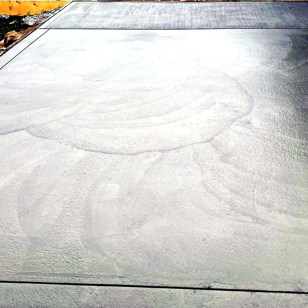 Smooth concrete slab